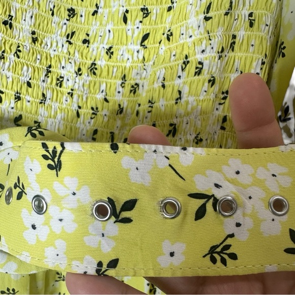For Love & Lemons Chrysanthemum Mini Dress Lemonade Yellow Floral Medium - Picture 11 of 16